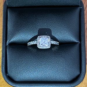 Pandora Square Sparkle Halo Ring